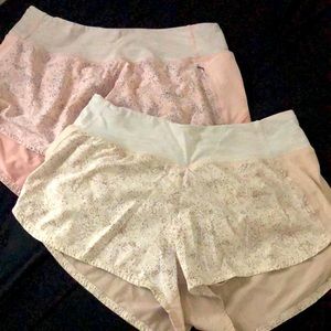 Outdoor Voices Pink Floral Athletic Shorts - Pair